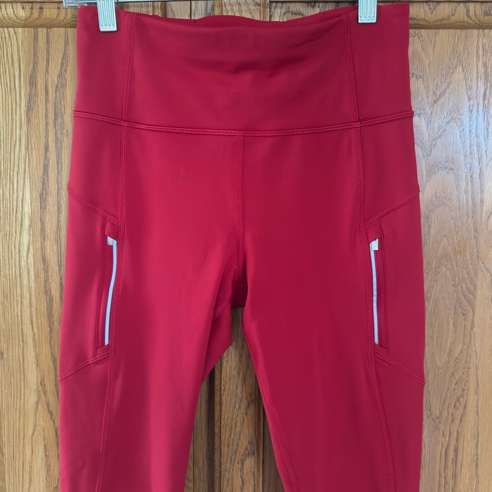 Athleta Vibrant Cardinal Red Rainer Leggings - Picture 7 of 9